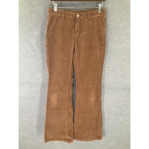 J Galt Pants‎ Sz S Brown Corduroy Cotton Flare Mid Rise Pockets 70s Style Retro